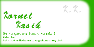 kornel kasik business card